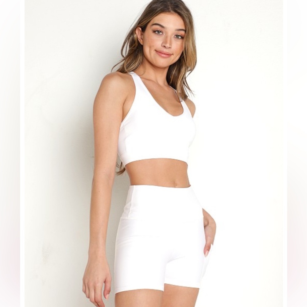 NWT Varley Women's Let's Go Park Bra, Removable Pads， White Size XL